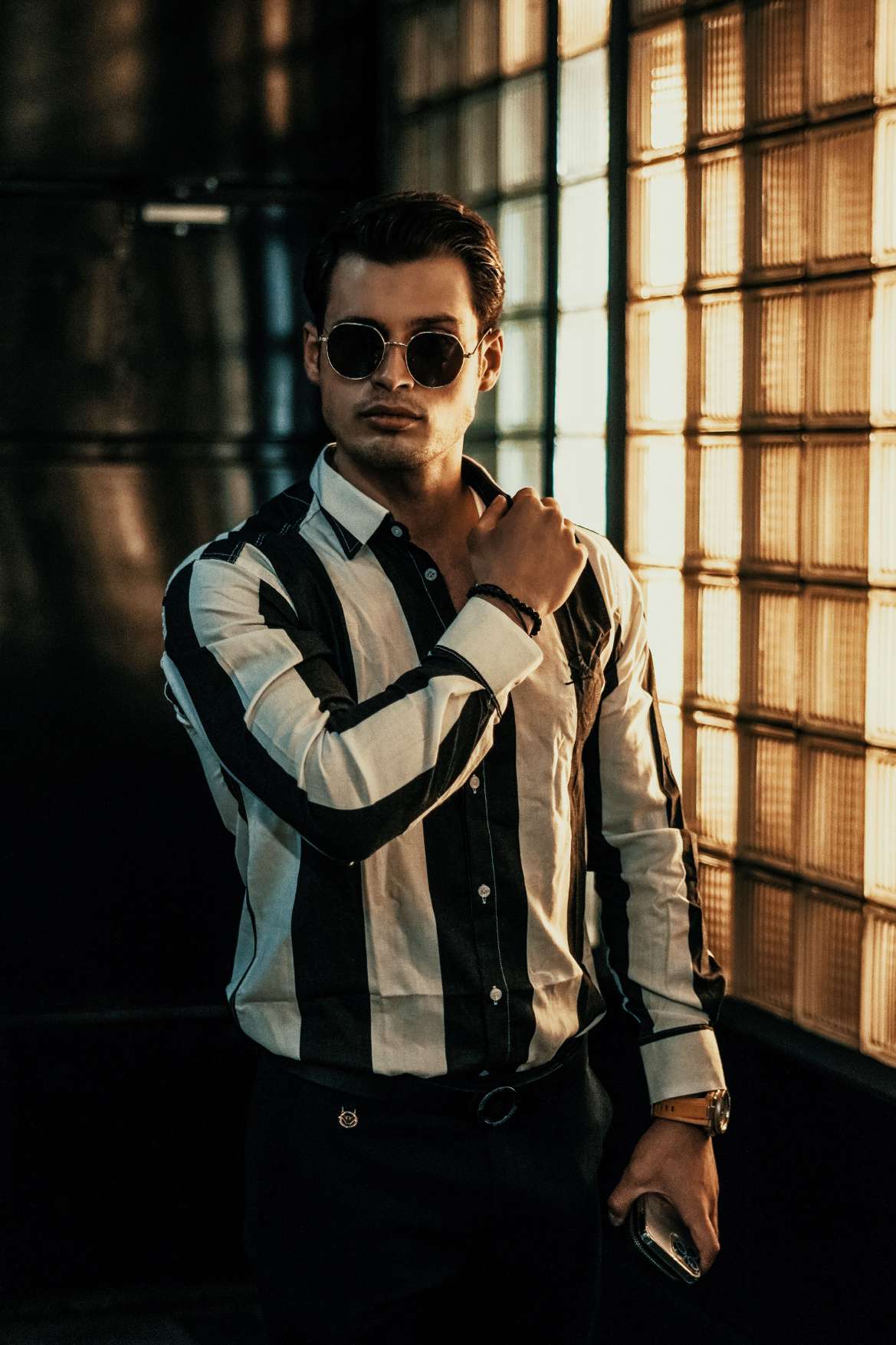 Striped Casual Button-Up Shirt